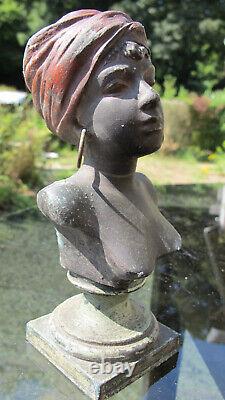 Emmanuel VILLANIS Bronze femme aux boucles d'oreille Art nouveau Art Décoratif