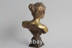 Emmanuel VILLANIS Buste Femme Diane Art Nouveau (63787)