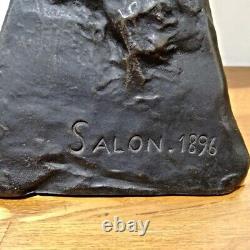Emmanuel Villanis MIGNON 1896 SALON Buste Art Nouveau Bronze Femme Artiste Fr