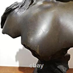 Emmanuel Villanis MIGNON 1896 SALON Buste Art Nouveau Bronze Femme Artiste Fr