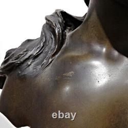 Emmanuel Villanis MIGNON 1896 SALON Buste Art Nouveau Bronze Femme Artiste Fr