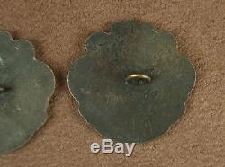 Ensemble De 4 Boutons Anciens Art Nouveau Bronze Argente Et Dore Decor Femme