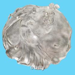 Étain pur art nouveau cadre plateau femme élégante decoration sculpture