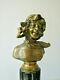 F Renard, Buste De Femme, Sculpture En Bronze, Art Nouveau Signature à Voir
