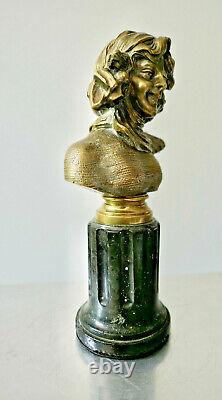 F Renard, Buste de Femme, Sculpture en Bronze, Art Nouveau Signature à Voir