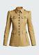 Femme Coton Veste Militaire Kaki Officier Blazer Designer Coat-le-120