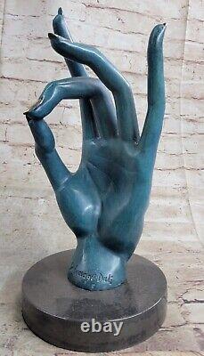 Femme Visage Sculpture Statue Nouveau Bronze Dali Le Gesture Fonte Art