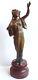 Femme Statue Statuette Art Nouveau De V. Constant Vers 1900 Régule
