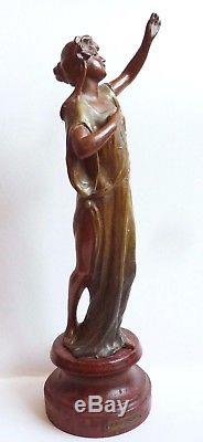 Femme statue statuette ART NOUVEAU de V. Constant vers 1900 régule