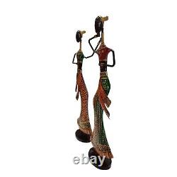 Fer Femme Danseuse Figurines 2 PC Set Rare Modèle Statue Pour Décor Maison