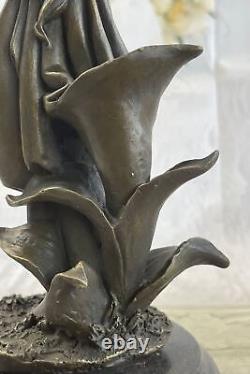 Figurine En Bronze Art Déco Nymphe Des Bois Signée Mavchi Femme Art Nouveau