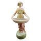 Figurine En Porcelaine Royal Dux Art Nouveau Femme Jeune Panier En Papyrus 2077