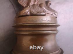Figurine femme art nouveau bronze patine brune hauteur 28 cms jugendstil 3 kgs