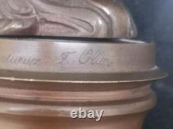 Figurine femme art nouveau bronze patine brune hauteur 28 cms jugendstil 3 kgs
