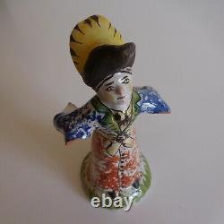 Figurine statuette femme terre cuite émail fait main AM Bretagne France N3739