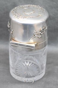 Flacon En Cristal En Argent Minerve Art Nouveau Jugendstil Silver Bottle Femme