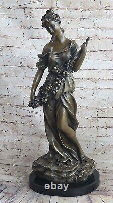 Fonte Bronze Sculpture Deak Haut Femme Figuratif Art Nouveau Deco Figurine Solde
