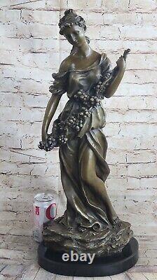 Fonte Bronze Sculpture Deak Haut Femme Figuratif Art Nouveau Deco Figurine Solde