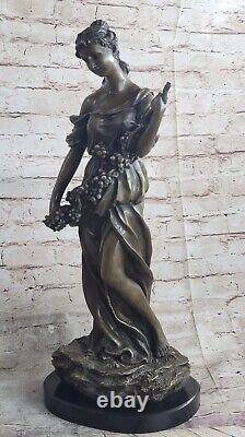 Fonte Bronze Sculpture Deak Haut Femme Figuratif Art Nouveau Deco Figurine Solde