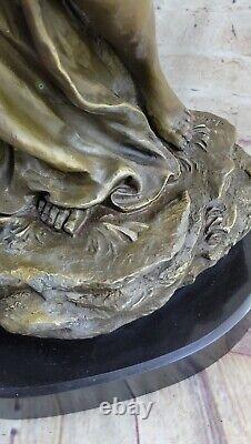 Fonte Bronze Sculpture Deak Haut Femme Figuratif Art Nouveau Deco Figurine Solde