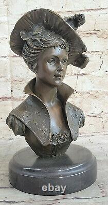 Fonte Gerome Bronze Buste / Tête Femme Sculpture Art Nouveau Français Figurine