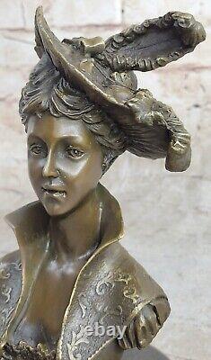 Fonte Gerome Bronze Buste / Tête Femme Sculpture Style Art Nouveau Français Nr