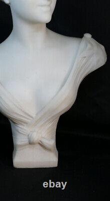 Frères Pugi, Grand Buste De Femme En Marbre Blanc De Carrare, époque Art Nouveau