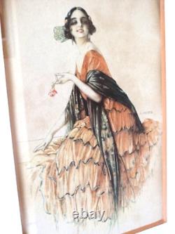 G. CAMPS-SUPERBE LITHOFEMME PAON bel encadrement