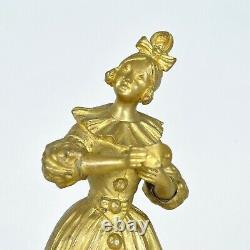 G Omerth, Femme Au Masque, bronze doré, art nouveau, 20ème siècle