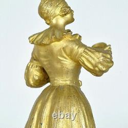 G Omerth, Femme Au Masque, bronze doré, art nouveau, 20ème siècle