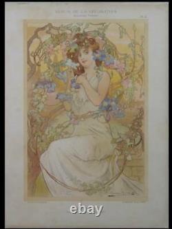 Gaston Gerard, Clematites, Femme 1900 Lithographie, Art Nouveau