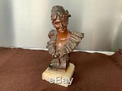 Georges De Van Der Straeten Buste De Femme Souriante Art Nouveau