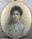 Gouache Portrait D'une Femme Élégante Paris France 1901 Art Nouveau Signée