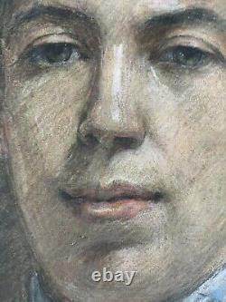 Gouache Portrait d'une Femme Élégante Paris France 1901 Art Nouveau Signée
