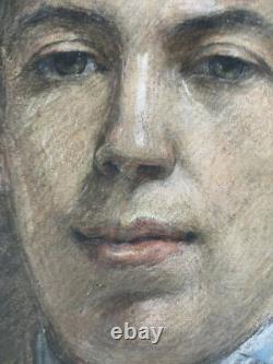 Gouache Portrait d'une Femme Élégante Paris France 1901 Art Nouveau Signée