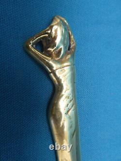 Grand Coupe Papier En Bronze Femme Art Nouveau