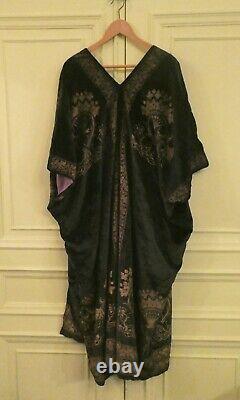 Grand Manteau Art Nouveau velours de soie noir motifs dorés Mariano Fortuny