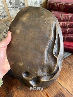 Grand Plateau Bronze Art Nouveau Femme & Enfant Vide Poche Erotique Vers 1900