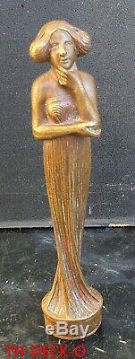 Grand Sceau Cachet Bronze Typique Femme Art Nouveau Wax Seal Ep. 1900 French