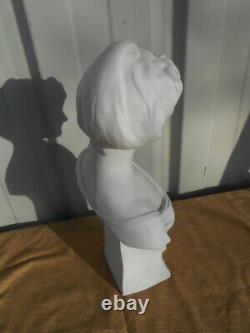 Grande Statuette Buste De Femme Epoque Art Nouveau En Biscuit