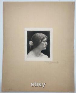Gravure À L'Eau-forte 1903 Art Nouveau Portrait Une Femme Cilius Andersen