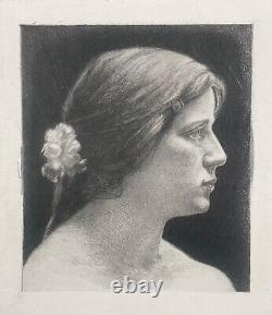 Gravure À L'Eau-forte 1903 Art Nouveau Portrait Une Femme Cilius Andersen