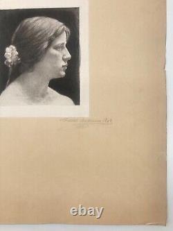 Gravure À L'Eau-forte 1903 Art Nouveau Portrait Une Femme Cilius Andersen
