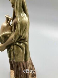 Grès MOUGIN NANCY statuette femme drapée à lamphore French art nouveau pottery