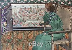 Gustave Max Stevens Femme pensive l'Estampe Moderne 1899 art nouveau