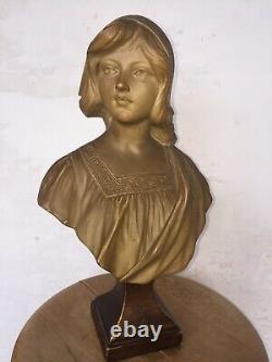 Gustave VAN VAERENBERGH (1873-1927) Buste femme terre cuite Art nouveau