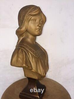 Gustave VAN VAERENBERGH (1873-1927) Buste femme terre cuite Art nouveau