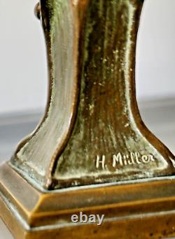 Hans Müller Paire de Bustes de Femme Sculpture Bronze Art Nouveau Jugendstil