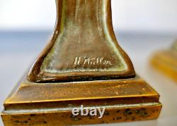 Hans Müller Paire de Bustes de Femme Sculpture Bronze Art Nouveau Jugendstil