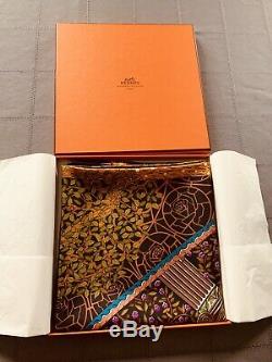 Hermes Carré Neuf Authentique Axis Mundi 90 Cm Silk Scarf With Box+ 2003
